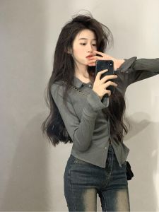 Slim Fit Polo Neck Long Sleeve T-Shirt: A Sensual Base Layer for Women