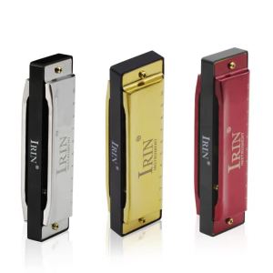 IRIN | IRIN G Key Harmonica 10 Hole 20 Tone Harmonica Suitable for Beginners Woodwind Instrument Musical Gift Silver/Red/Gold