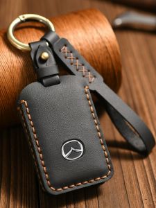Mazda Key Cover Suitable for 8 Attila 6 Axela 3/Cx7/Cx9 Car Leather Wrap Business Style Cowhide Material Driving Personal Accessories