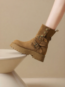 Josiny | Thick Sole Retro Mader Color Mid-Calf Western Boots