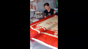 Chiếu cói Hới Thái Bình in gấm may viền bo nằm êm lưng chống mất ngủ size 1.5x1.9m