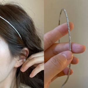 Princess Style Sparkling Tiara Ultra Fine Womens Hairband Shiny Diamond Headband Outdoor Fashion Hair Accessories