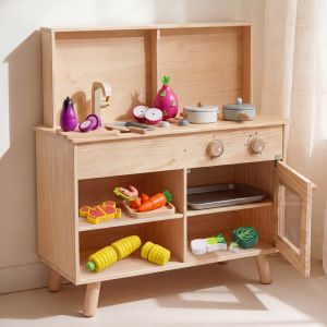 YOULEBI | Large Wooden Cooking Simulation Kitchen Toys