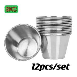 12 Pack Stainless Steel Condiment Sauce CupsCommercial Grade Dipping Sauce CupsRamekin Condiment
