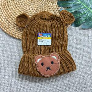 Topi Kupluk Rajut Bayi Polos KELINCI Pompom Laki Laki Perempuan keren Usia 0-12 Bulan Trendy DM Baby