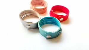 gelang kulit premium model 4 baris stylish dan trendy untuk pria dan wanita