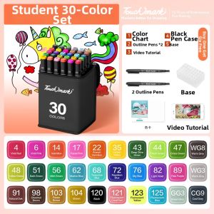 Touch mark | Dual Tip Oil-Based Alcohol Marker Set Watercolor Suitable Waterproof Quick-Dry Fade-Resistant
