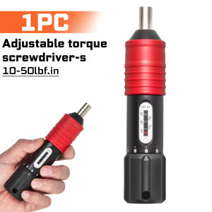 Geinxurn Adjustable Torque Screwdriver 1/4" Hex Magnetic Bit Holder Sets Aluminum Alloy for Auto Repair and Home Use