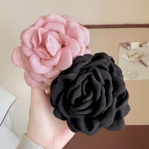 อุปกรณ์ตกแต่งผมแบบมีชีวิตชีวาน ทรงปลาฉลาม ประดับดอกกุหลาบ 3 มิติ เครื่องประดับผมสไตล์ย้อนยุคแบบทำมือ บล็อกสีสันสดใส รุ่นปรับปรุงใหม่