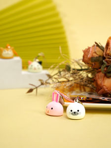 Creative Gift Bell Pendant Animal Series Keychain Cat Seal Tiger Samoyed Birthday Present Zinc Alloy Cartoon Style Bell