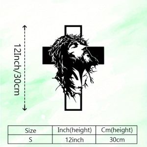CIFbuy | Brand Jesus Cross Metal Wall Art Christian Symbol Decor for Church Prayer Room Durable Statue Mural