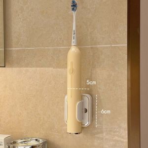 Bathroom Wall-Mounted Toothbrush Holder Electric Toothbrush Stand Storage Rack Dental Cup Sink Organizer Modern Minimalist Design