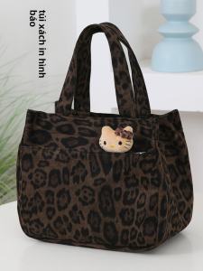 Retro Woolen Handbag Fashionable Commuter Lunch Box Small Tote Bag for Work And Motherhood Soft Polyester Lining Zip Closure