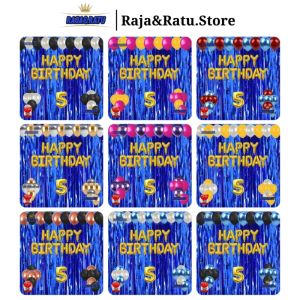 Paket Dekorasi Pesta Balon & Tirai Biru Tua