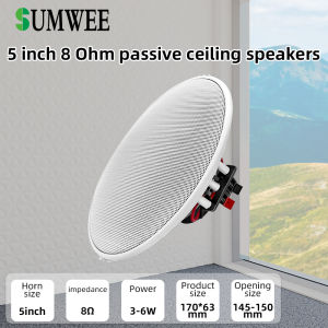 5Inch High fidelity Ceiling Speaker Perfect For Office Living Room Bathroom Passive Speakers High Sound Quality Background Music