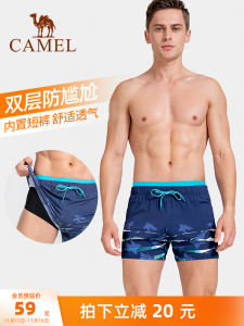 Quần Bơi Nam Camel Mùa Hè Quần Bơi Lướt Sóng Hai Lớp Chống Xấu Hổ Đi Biển Quần Short Bơi Lội Bằng Nylon Quần Bó Thể Thao
