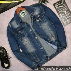 Jaket Jeans Pria Model Sobek Jacket Denim Wanita Scrub