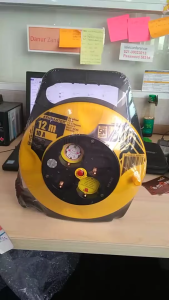 KENMASTER KBRL020 KABEL ROLL 12 Meter Extensi 4 LUBANG + Tutup Safety Anak Roll Kabel Colokan Listrik Gulung