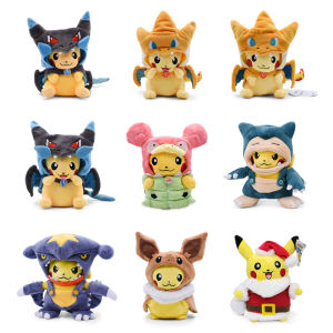 Cos Eevee Pikachu Cosplay Plush Toys Pikachu Peluche Lucario Stuffed Animal Doll Collectible Gift Cartoon Plushies Cute 20CM