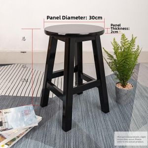Nordic High Stool Rubber Wood Chair