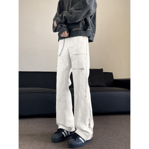 High Street Vibe Mens Casual Pants Zipper Pocket Workwear Functionality Street Style Loose Fit Teenager Autumn Fashion