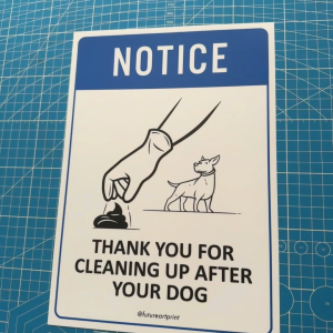 Thank You for Cleaning Up after Your Dog. Premium Sticker Notice Label Sign Signage. Hand Pickup Pick Up Dog Poop Feces.