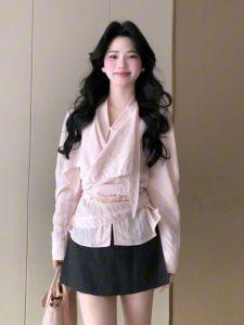 CHANGTONG | Elegant Waist-Shaping French Style Shirt Spring