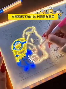 Childrens Erasable DIY Luminous Drawing Board Toys Night Light Message Note Board Acrylic LED Writing Pad