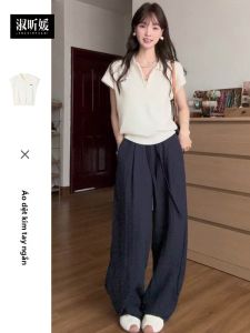 SUSIEYUAN | Áo thun polo tay ngắn màu trắng phong cách Hàn Quốc dành cho nữ mùa hè 2025 Áo thun dáng ôm vừa vặn cổ tròn tay ngắn