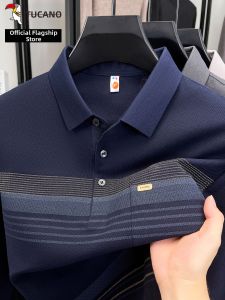 TUCANO | 100% Cotton Long Sleeve Stripe Polo Shirt for Men