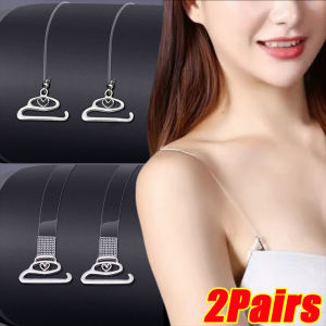 2pairs Invisible Transparent Bra Strap / Non-Slip Adjustable Shoulder Strap / Women’s Bra Straps Holder / Elastic Seamless Bra Strap
