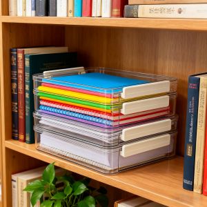 Transparent A4 Paper File Folder Paper Storage Box Puzzle Organizer Stationery Contract Business Supplies Storage Solution