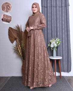 gamis brukat pesta gamis premium ada ukuran dari m.l.xl.xxl.xxxl free masker
