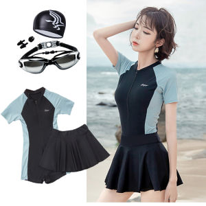 Bộ Đồ Bơi Hai Mảnh Cạp Cao Tay Dài Cho Nữ Bộ Đồ Bơi Thể Thao Mùa Hè Che Bụng Giảm Béo Thiết Kế Mới Bộ Đồ Bơi Tagkita