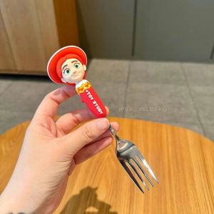 Bandai | Cartoon Movie Toy Theme Spoon Fork Cutlery Set Woodi Bazz Jess Forki Allien Character Tableware Birthday Christmas Gift For Fans