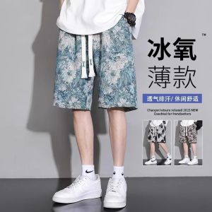 Export Export Original Order Shorts Mens Summer Ice Silk Patterned Underpants Hawaii Loose Casual Sports Beach Pants