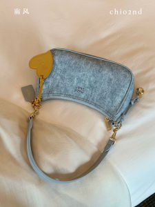 Denim Leather Underarm Bag For Women 2026 Trendy