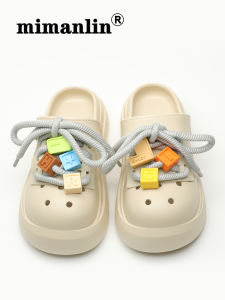 รองเท้าแตะกลางแจ้งแบบสวมสำหรับคู่รัก รองเท้าแตะชายหาดแบบสวมหัวแบบหนา รองเท้าแตะ EVA สวมใส่สบายสำหรับผู้ชายและผู้หญิง