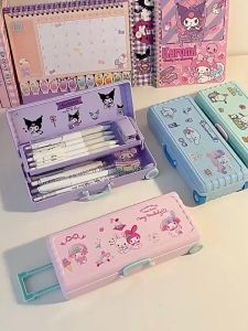 Sanrio Kuromi Cinnamoroll Stationery Pencil Case Box Creativity Suitcase Melody Modeling Portable