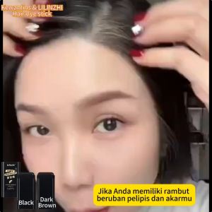 Pewarna Rambut Sementara dengan Sisir Tahan Air dan Tahan Keringat untuk Menutupi Uban Stick Warna Rambut dengan Sisir 20g.