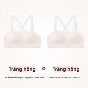 Áo ngực thể thao MiiOW cho bé gái làm  vải cotton pha thoáng khí co giãn