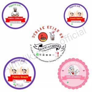 CETAK STICKER LOGO LABEL MAKANAN ANTI AIR MINIMAL 5 LEMBAR