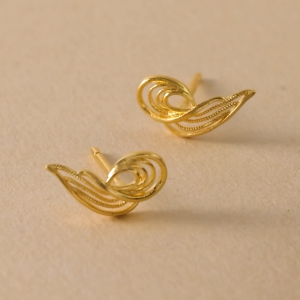 Chow Sang Sang 周生生 MINTYGREEN Taffy 999.9 Pure Gold Earrings 95138E