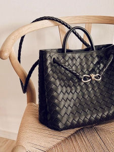 Túi Tote Dệt Thắt Nút Bướm Da Bò Dung Tích Lớn Túi Xách Nữ Túi Xách Đeo Vai Đơn Thời Trang Đường Phố Thường Ngày Đi Làm