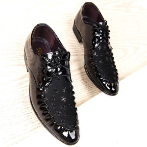 Casual Leather Oxfords Sharp Toe Mens Shoes Youth Fashion Trend Business Casual Korean Style Personality Flats Wear Resistant