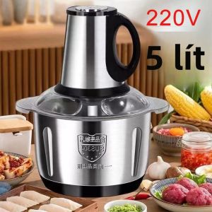 Máy Xay Thịt Điện 220V Chuẩn EU Chất Liệu Thép Không Gỉ Công Suất Cao Máy Chế Biến Thực Phẩm Đa Năng Dung Tích Lớn Tự Động Cắt Dùng Trong Gia Đình