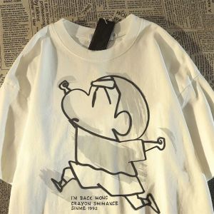PAZHAOLANG | Oversized Fun Design Print Short Sleeve T-Shirt