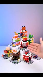 LELE Brand Commercial Mini Street full Set 8 in 1 City Series Building Blocks Toys for Kids