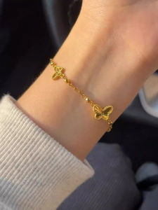 Elegant Butterfly Shaped Gold Plated Bracelet for Women Premium Quality Simulated Jewelry Fashionable Accessory Fresh Design