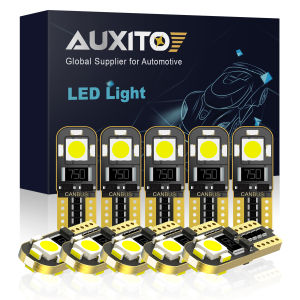 AUXITO 10Pcs W5W T10 LED Light Bulbs Canbus 6000K White 194 168 2825 LED Car Interior Light Reading Map Dome Side Maker Lamp 12V